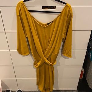 Eloquii Mustard Yellow Dress with Tie